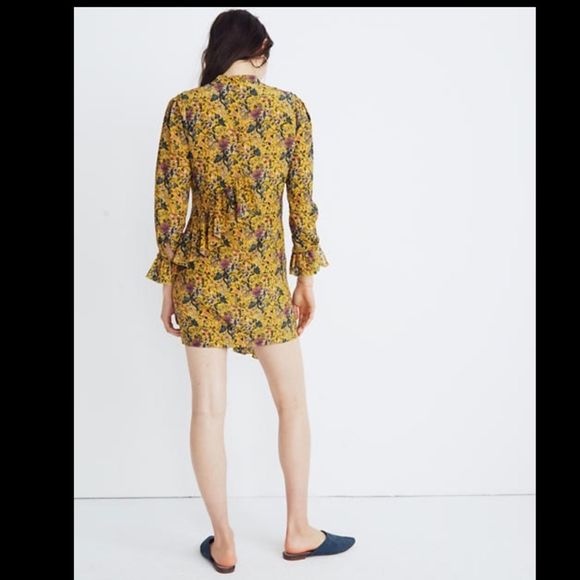 Madewell Karen Walker Yellow Floral Dress NWT 22 - Picture 3 of 11